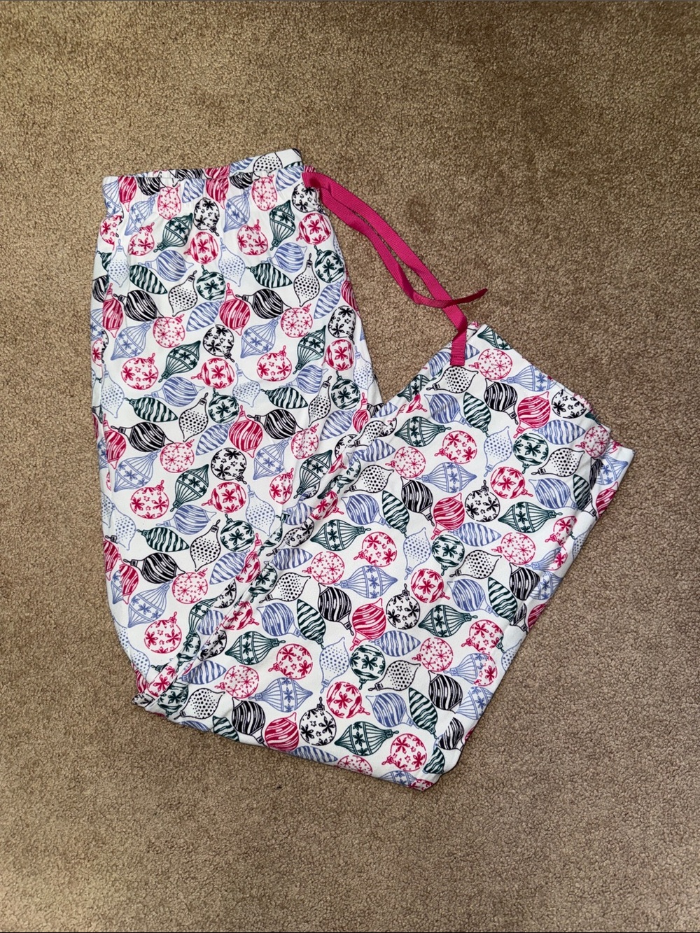 Holiday Print Pajama Pants with Drawstring